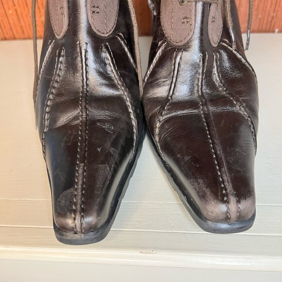 Stuart Weitzman Boots Womens 8.5 AA Brown Leather Witch Cosplay Steampunk S - Picture 3 of 15